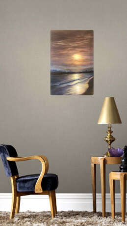 "Колыбель для Солнца" Холст на подрамнике Масляная живопись Импрессионизм Морской пейзаж Киргизия 2023 г. - фото 8