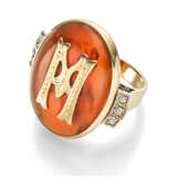 Monogrammring «M» mit Diamanten - photo 2