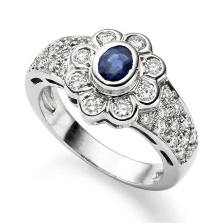 Petite Fleur Ring mit Saphir und Brillanten - photo 1