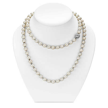 Rope Perlenkette mit Diamantkugelschließe - Foto 1