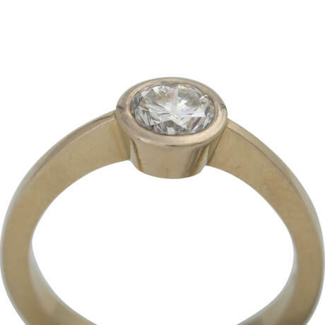 Solitärring mit Brillant, ca. 1,03 ct WEISS(H)/IF, - Foto 5