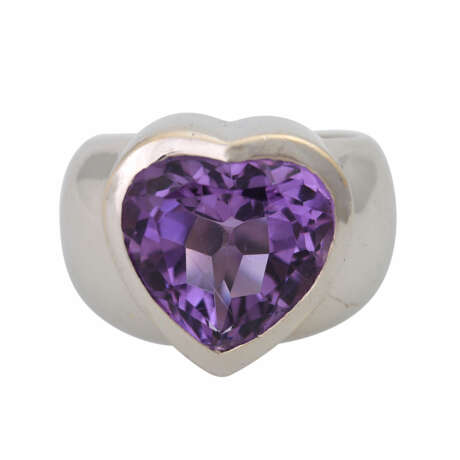 Damenring mit 1 Amethyst im Herz-Schliff - фото 1