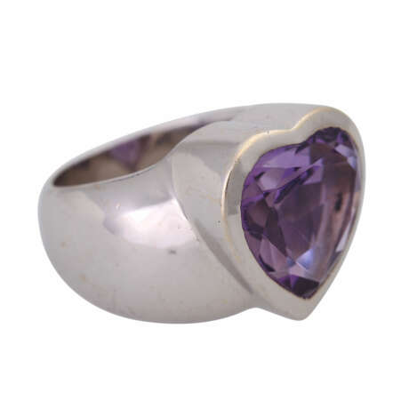 Damenring mit 1 Amethyst im Herz-Schliff - фото 2