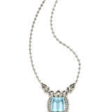 Diamond and white gold necklace holding an octagon… - Foto 3