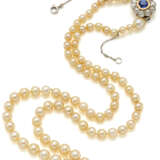 Natural saltwater pearl graduated necklace accente… - фото 2