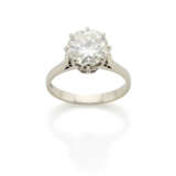 Round ct. 2.30 diamond white gold ring, g 3.77 cir… - Foto 1