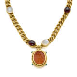 BULGARI | Cabochon moonstone and garnet yellow gol… - Foto 2