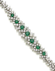 FRASCAROLO | Diamond and emerald platinum bracelet…