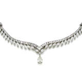 Baguette and navette diamond platinum necklace hol… - photo 2