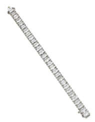 PEDERZANI | Rectangular diamond platinum bracelet,…