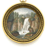 Circular micromosaic plaque depicting the falls at… - фото 1
