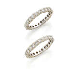 Two white gold and diamond eternity rings, diamond… - photo 1