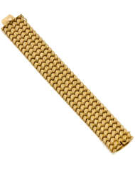 Yellow gold modular band bracelet, g 49.85 circa,…