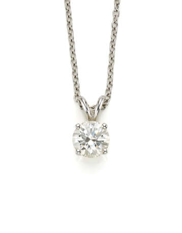 White gold chain with ct. 1.51 diamond pendant, g… - Foto 1