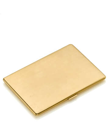 Yellow glazed gold rectangular cigarette case with… - фото 1