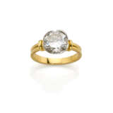 Round ct. 2.31 diamond bi-coloured gold ring, g 5.… - Foto 1