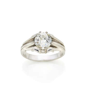 Cushion cut ct. 2.39 diamond white gold ring, g 10… - Foto 1