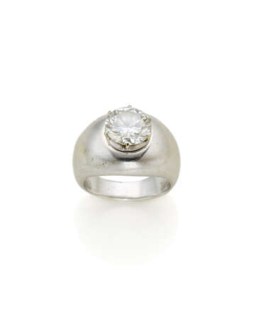 Round ct. 1.68 diamond white gold band ring, g 11.… - Foto 1