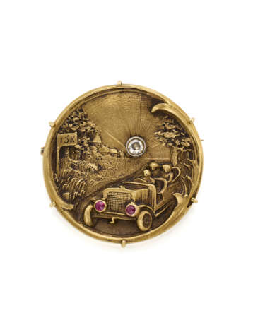 Beijing-Paris Raid commemorative gold medal brooch… - photo 1
