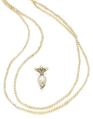 Seed pearl graduated necklace with a cm 2.40 circa…