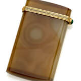 Agate and yellow gold card holder accented with ca… - Foto 1