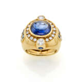 Cabochon ct. 5.80 circa sapphire and diamond yello… - Foto 1