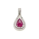 SABBADINI | Pear shaped ct. 3.00 circa ruby and di… - фото 1