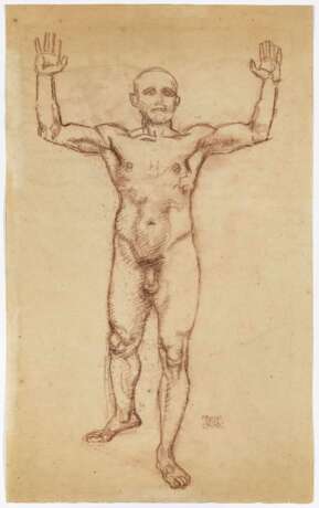 Franz von Stuck. Studie eines stehenden Mannes mit erhobenen Armen (Entwurf zum "Engel des Gerichts") - Foto 1