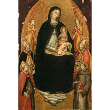 Italien Ende 14. Jh. / Anfang 15. Jh.. Maria mit Kind und Heiligen - photo 1