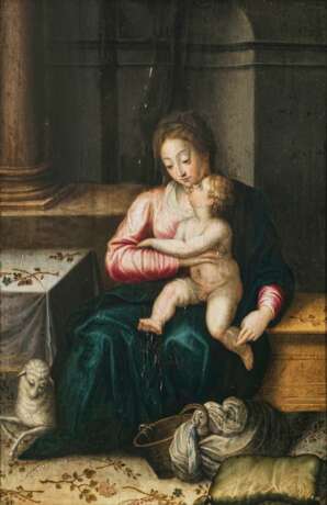 Hans Rottenhammer, zugeschrieben. Maria mit Kind und dem Lamm - фото 1