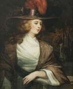 George Romney. England (George Romney, 1734 Dalton-in-Furness - 1802 Kendal, Umkreis?) 2. Hälfte 18. Jh.. Bildnis einer Dame mit Hut