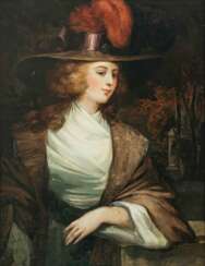 England (George Romney, 1734 Dalton-in-Furness - 1802 Kendal, Umkreis?) 2. Hälfte 18. Jh.. Bildnis einer Dame mit Hut