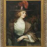 England (George Romney, 1734 Dalton-in-Furness - 1802 Kendal, Umkreis?) 2. Hälfte 18. Jh.. Bildnis einer Dame mit Hut - фото 2