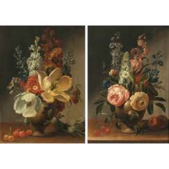 Johann Careel, zugeschrieben. Blumenstillleben mit Früchten