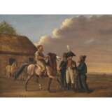 Unbekannt Anfang 19. Jh.. Napoleonischer Offizier beim Pferdekauf - photo 1