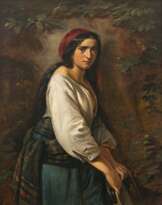 Karl Adolf Gugel. Junge Frau mit Tamburin