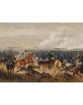 Österreich (Alexander Ritter von Bensa, 1820 Wien - 1902 ebenda, ?) letztes Drittel 19. Jh. Österreichische Husaren im Angriff