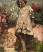 Винченцо Иролли. Vincenzo Irolli. Stehendes Mädchen, umgeben von Blumen