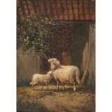 Eugène Verboeckhoven. Zwei Schafe vor einem Stall - photo 1