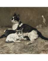 Géza Vastagh. Katzenmutter mit ihren Jungen