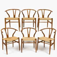 Sechs Armlehnstühle CH 24 (Wishbone chairs)