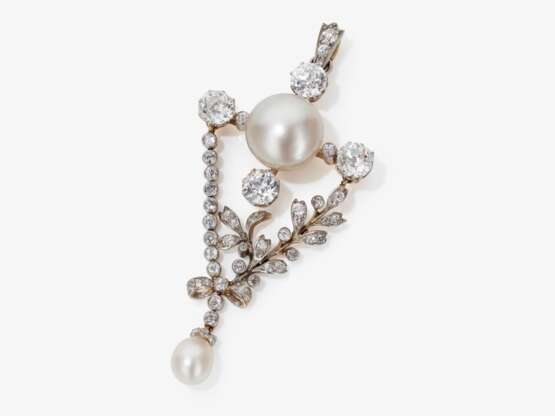 Anhänger mit Perlen und Diamanten - фото 1