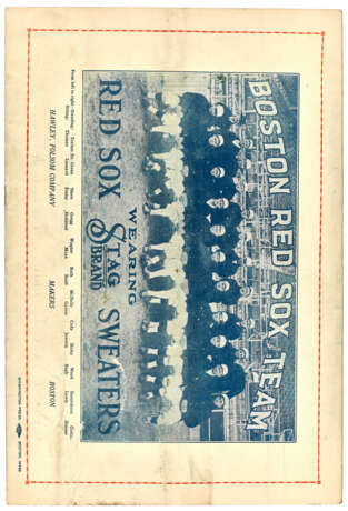 1915 WORLD SERIES PROGRAM AT BOSTON (GAME #4 AT BOSTON)(BABE RUTH'S FIRST WORLD SERIES) - Foto 2