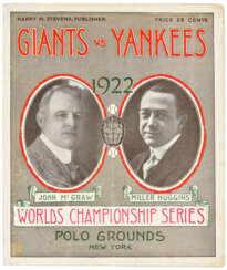 1922 WORLD SERIES PROGRAM (AT POLO GROUNDS)