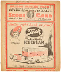 1925 WORLD SERIES PROGRAM SCORED FOR CLINCHING GAME (7) (AT PITTSBURGH)