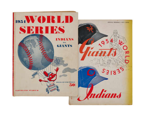 1954 WORLD SERIES PROGRAMS (2) - INDIANS AUTOGRAPHED BY BOB FELLER - фото 1