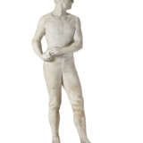 AN AMERICAN CARVED CHALKWARE FIGURE OF A BASEBALL PLAYER - photo 3