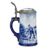 A PEWTER-MOUNTED GERMAN (SWAINE & CO.) 'DELFT' TANKARD - фото 6