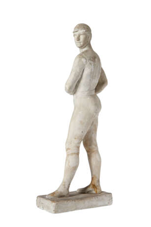 AN AMERICAN CARVED CHALKWARE FIGURE OF A BASEBALL PLAYER - фото 4