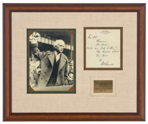 COMMISSIONER KENESAW M. LANDIS AUTOGRAPHED FRAMED DISPLAY WITH PHOTOGRAPH